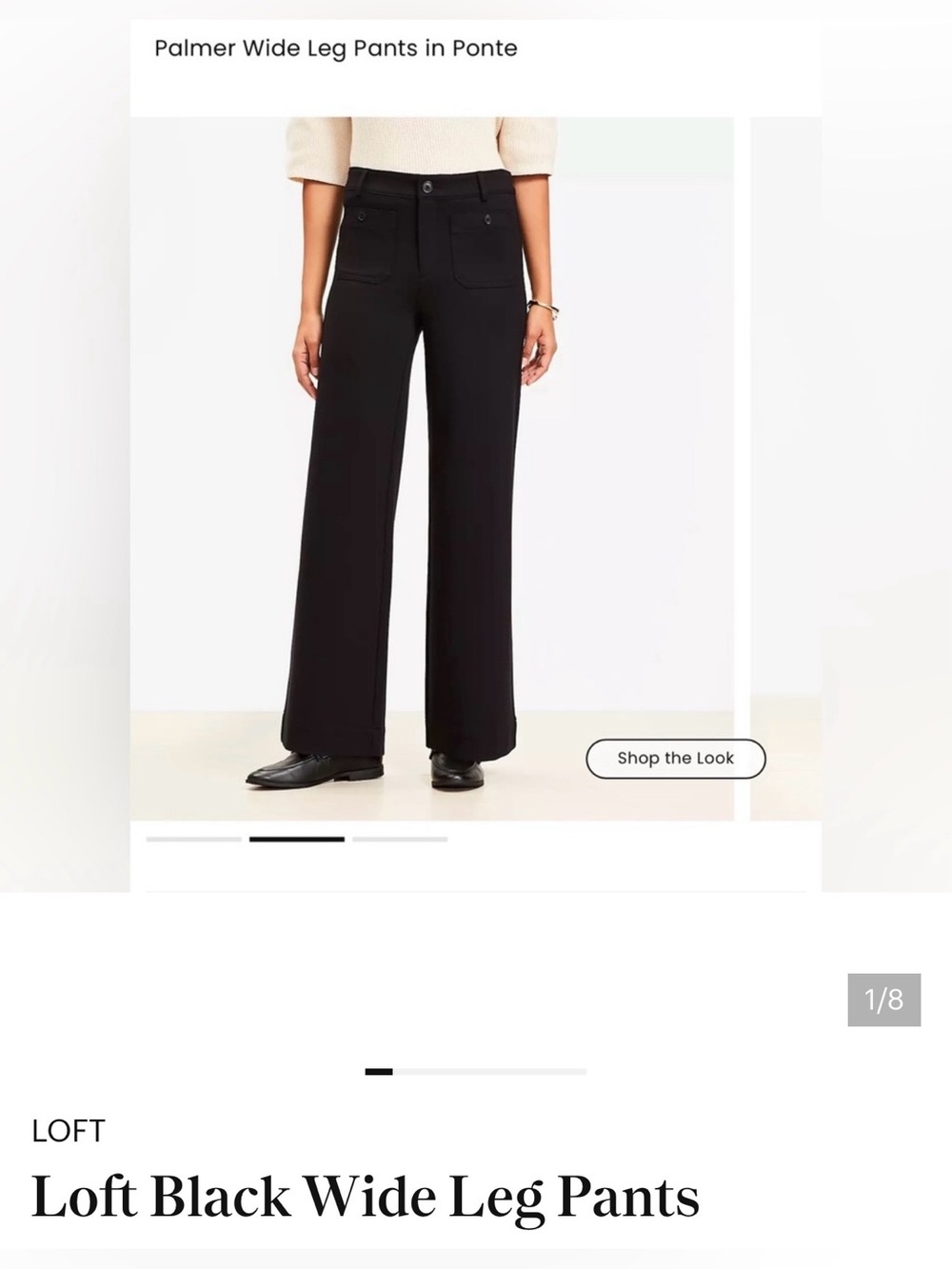EUC LOFT Black Wide Leg Ponte Pants